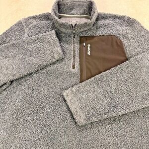 Hi-Tec 1/4 Zip Pullover Men XL Slate Blue LS Fleece Tech Pocket Golf‎